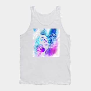 Girl With Hair Of Roses In Agate Tank Top